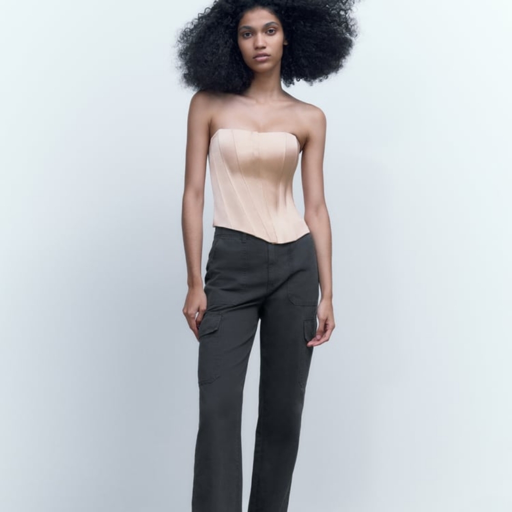 🆕 zara • strapless bustier top